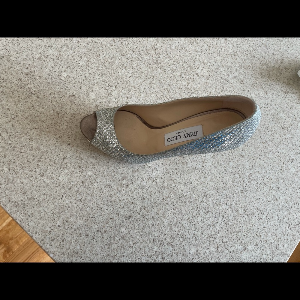 Jimmy choo Glit fabric champagne shoes LIKE NEW - Picture 2 of 6